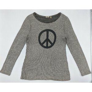 Women's Lightweight Sweater Dylan Peace Symbol Light Brown Large